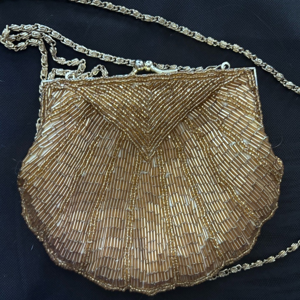 La Regale Ltd. Vintage Gold Beaded Evening Clutch - Picture 4 of 5